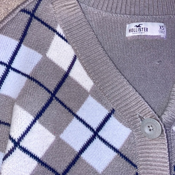 argyle cropped cardigan - Picture 2 of 3